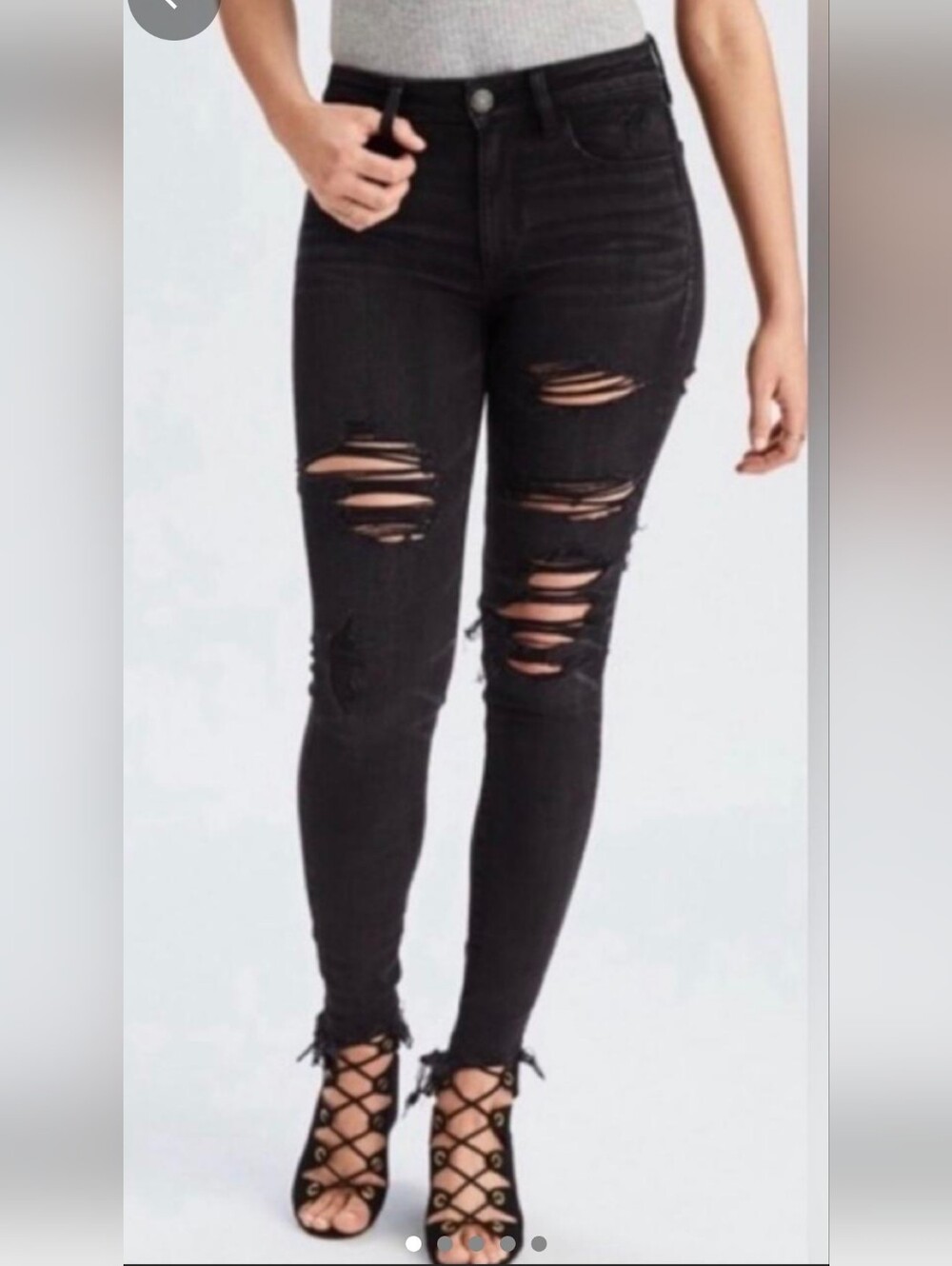 American Eagle Outfitters Black Ripped Skinny Jeans-Never Worn!